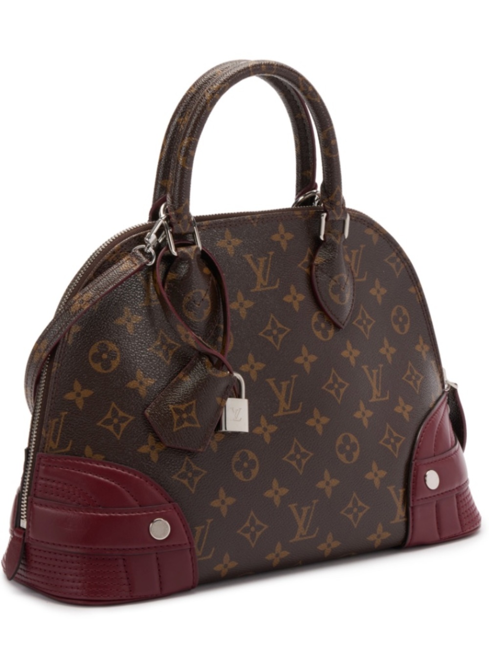 Louis Vuitton. "Ebene" Monogram Coated Canvas and Aurore Leather Alma PM
